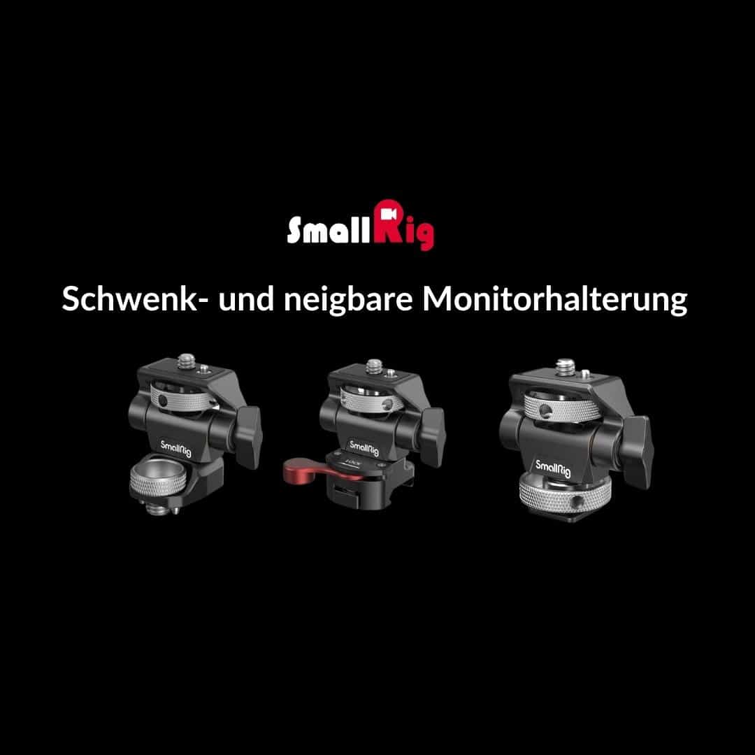 Schwenk- und neigbare, Monitorhalterung, drehbar, Smallrig, ARRI, Nato klemme, cold shoe, blitzschuh