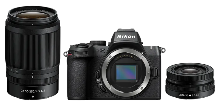 Nikon Z50II Kit; Z DX 16-50mm, Z DX 50-250mm, Kompakte Spiegellose Kamera, Kamera für Hobbyfotografie