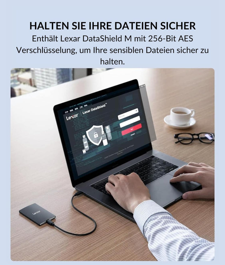 Verschlüsselte externe SSD Festplatte