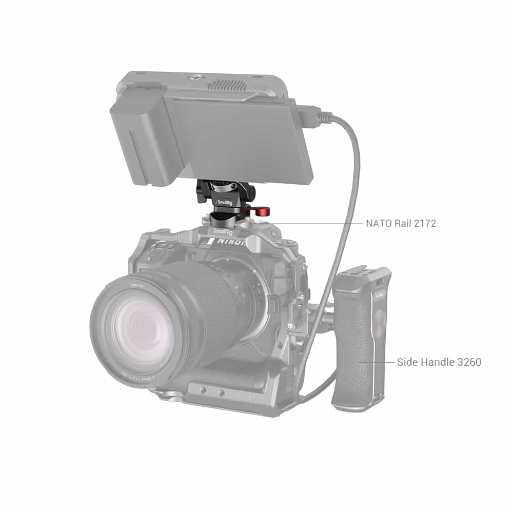 SmallRig drehbare und neigungsverstellbare Monitorhalterung mit Nato-Klemme 2906B, 6941590008745