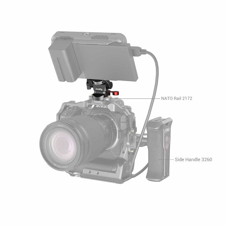 SmallRig drehbare und neigungsverstellbare Monitorhalterung mit Nato-Klemme 2906B, 6941590008745