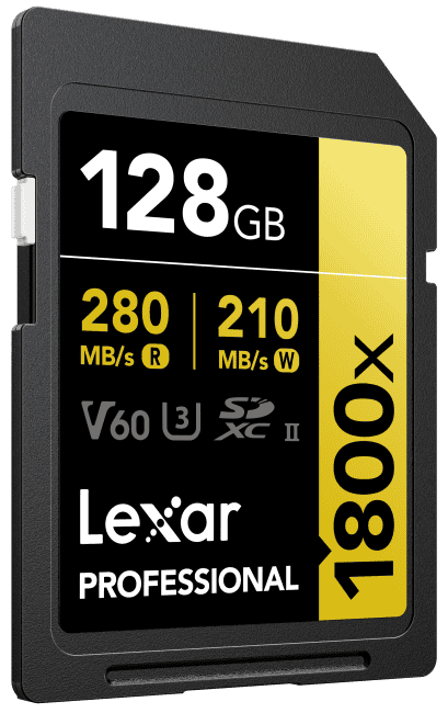 SD Speicherkarte SDXC UHS-II 1800x V60 128 Gigabyte, Empfohlenen Speicherkarte für Nikon Z30, Z50, Z Fc, Z5, Z6, Z7, D7500, D5600, D3500, D810, D800 