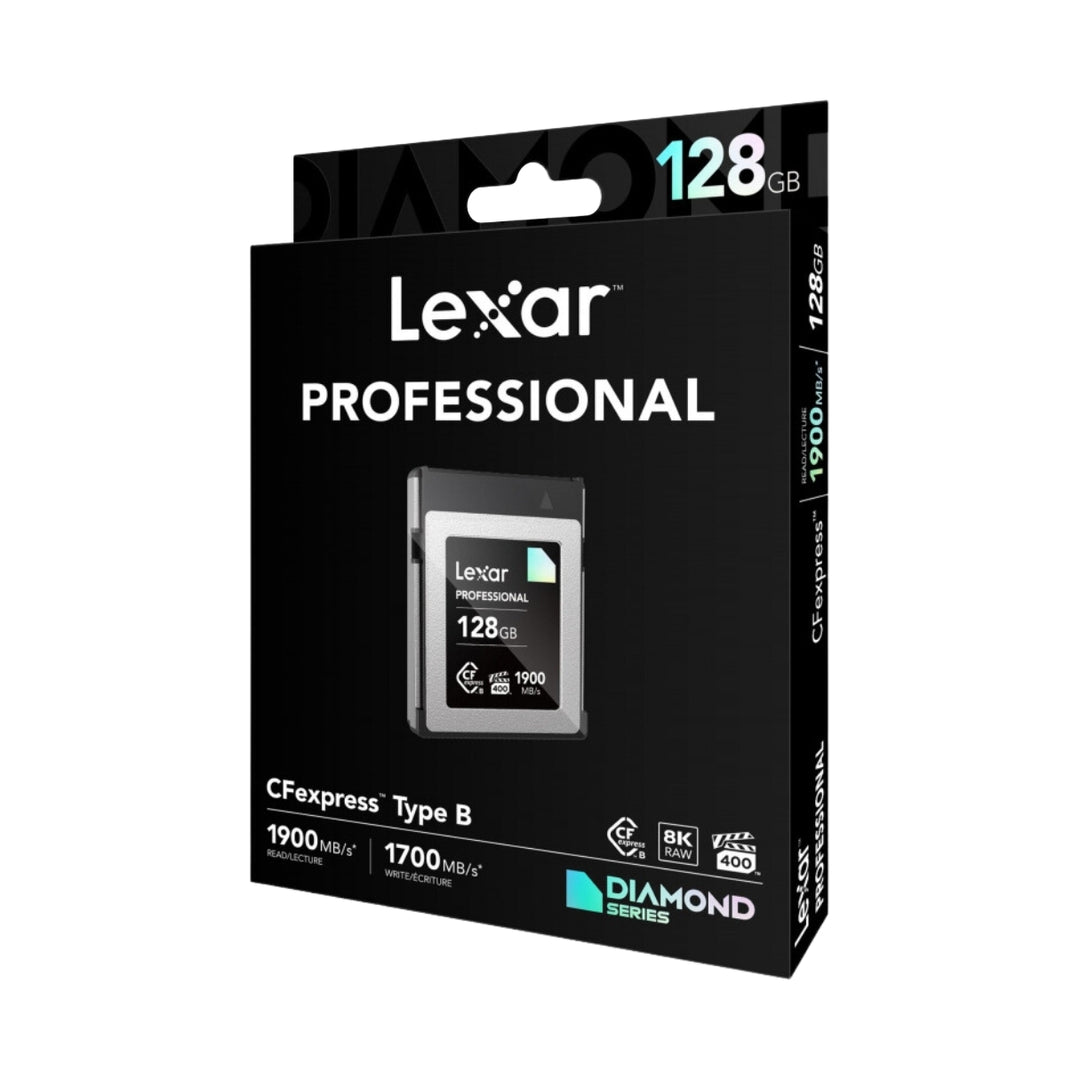 Lexar, Professional CFexpress Typ B Speicherkarte, DIAMOND Serie, 128GB, Speicherkarte für Nikon Z Kamera, Z6III, Z6II, Z7II, Z5, Z6, Z7, D850, D780, D750, Z9, Z8, Kompatibel, vpg400 cfexpress