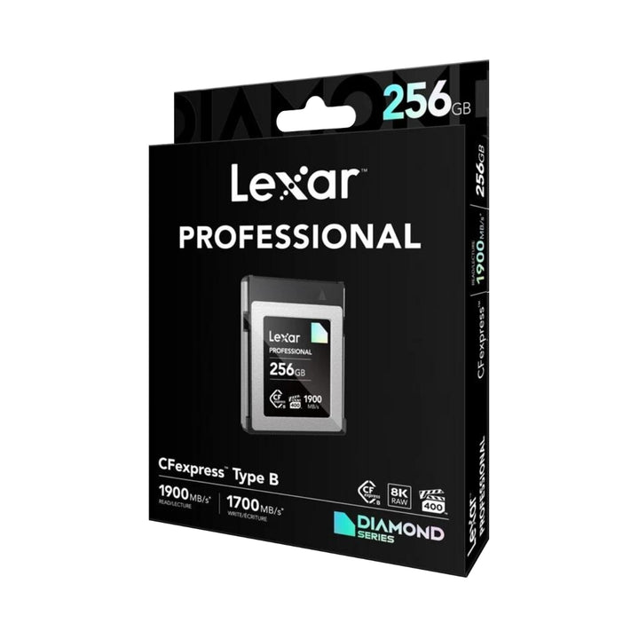 Lexar, Professional CFexpress Typ B Speicherkarte, DIAMOND Serie, 256GB, Speicherkarte für Nikon Z6II, Z7II, Z9, Z8, Z6 III, Kompatibel, VPG400