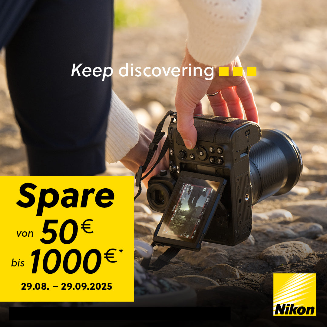 Nikon Sofort-Rabatt 2025 Promotion. Jetzt sparen beim Nikon Z Kamera-kauf und sofort-rabatt bei Nikon Z Objektiven. jetzt angebote entdecken und sparen 