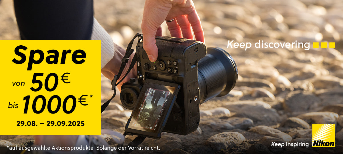 Nikon Sofort-Rabatt 2025 Promotion. Jetzt sparen beim Nikon Z Kamera-kauf und sofort-rabatt bei Nikon Z Objektiven. jetzt angebote entdecken und sparen 