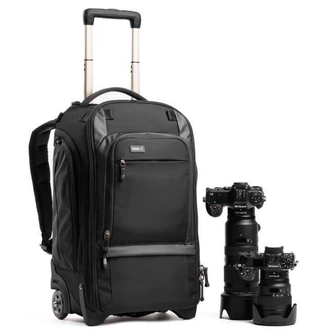 Think tank walker pro rolling fotorucksack mit rollen von vorne mit kameras und objektiven, 730500, 874530001536